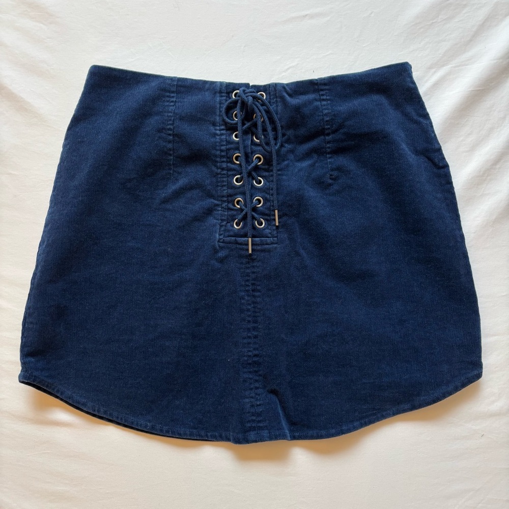Forever 21 Navy Lace-Up Skirt